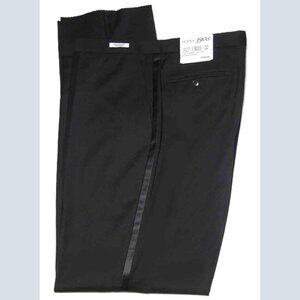 $160 Jos A Bank Black Tuxedo Pants Formal Tailored Fit Unhemmed Men's Size 48